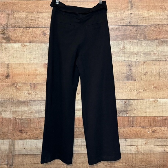 🌻 Betabrand Fold Over Pleated Wide Leg Dress Pants Yoga Black Size S - Picture 3 of 8